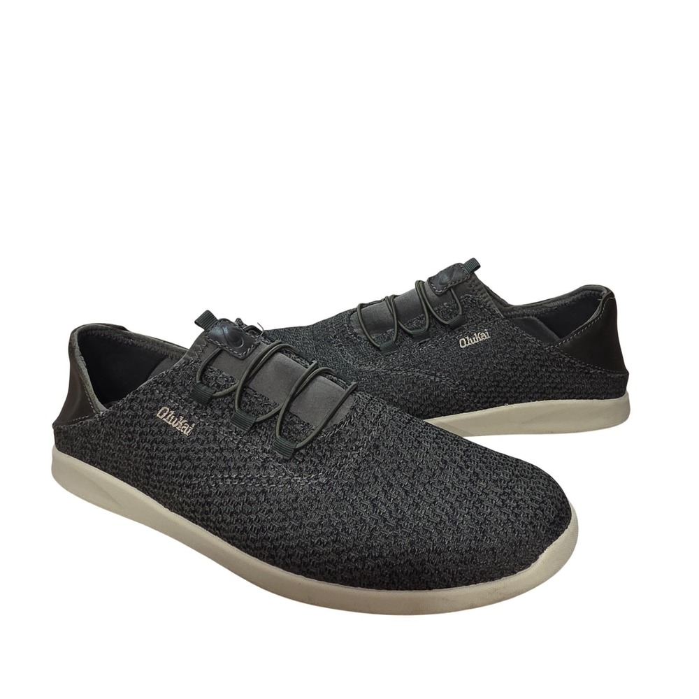 OluKai Alapa Li Shoes Men 9.5 Green Knit Slip On Casual Comfort Lightweight